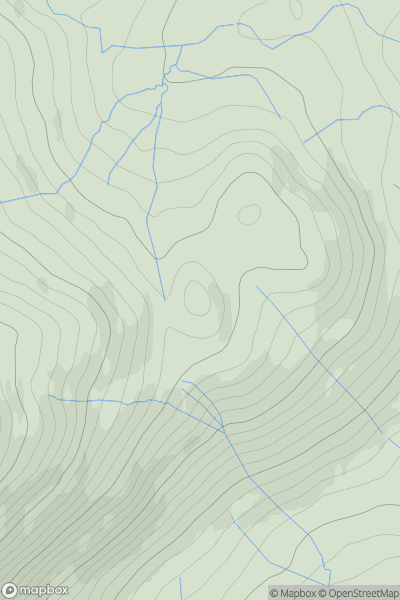 Thumbnail image for Round How [Lake District E] [NY391208] showing contour plot for surrounding peak